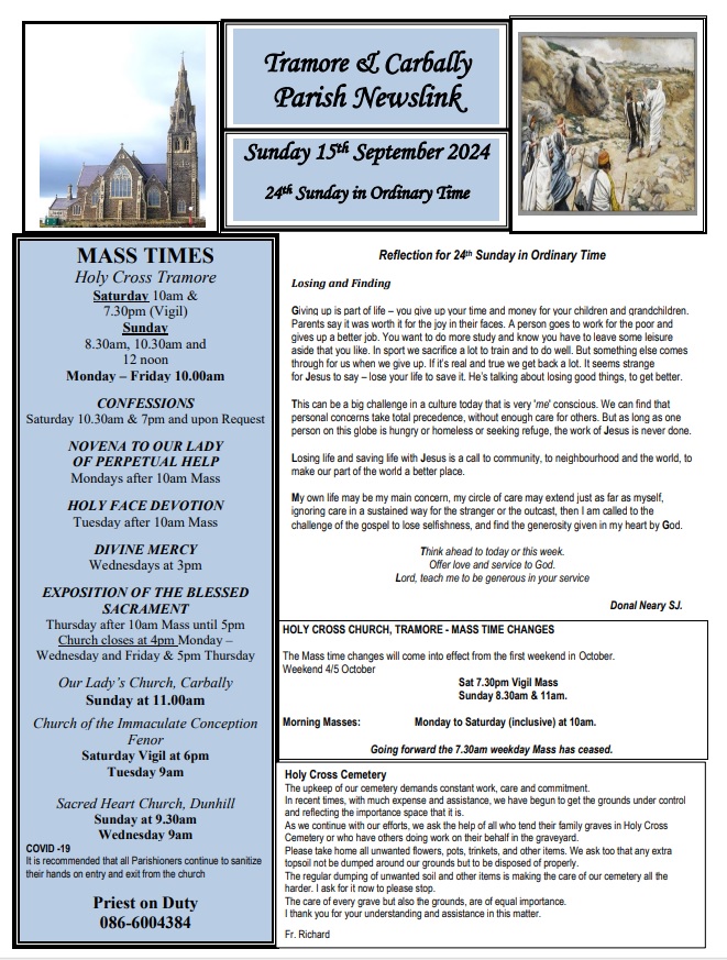 Newsletter 22nd September 2024